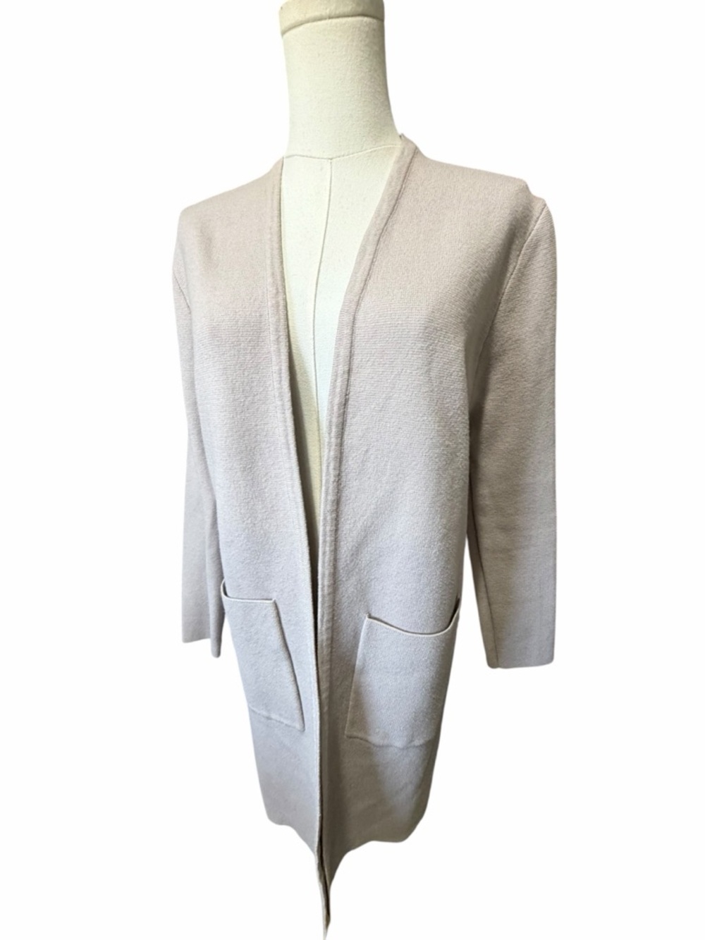 Anrabess Light Beige Open Front Women’s Sweater Cardigan Sz Medium